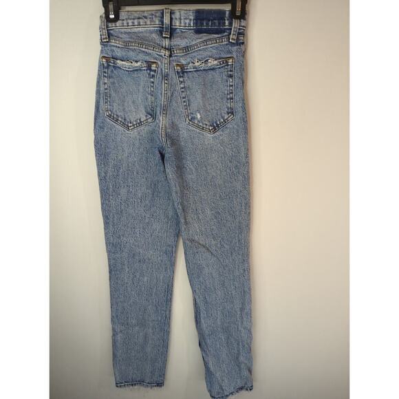 Abercrombie & Fitch Light Wash The 90's Straight Ultra High Rise Jeans Sz 24/00R - Picture 8 of 13